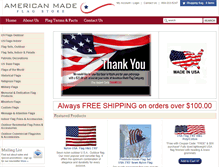 Tablet Screenshot of americanmadeflagstore.com